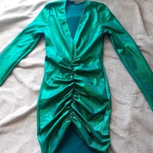 Green metallic dress